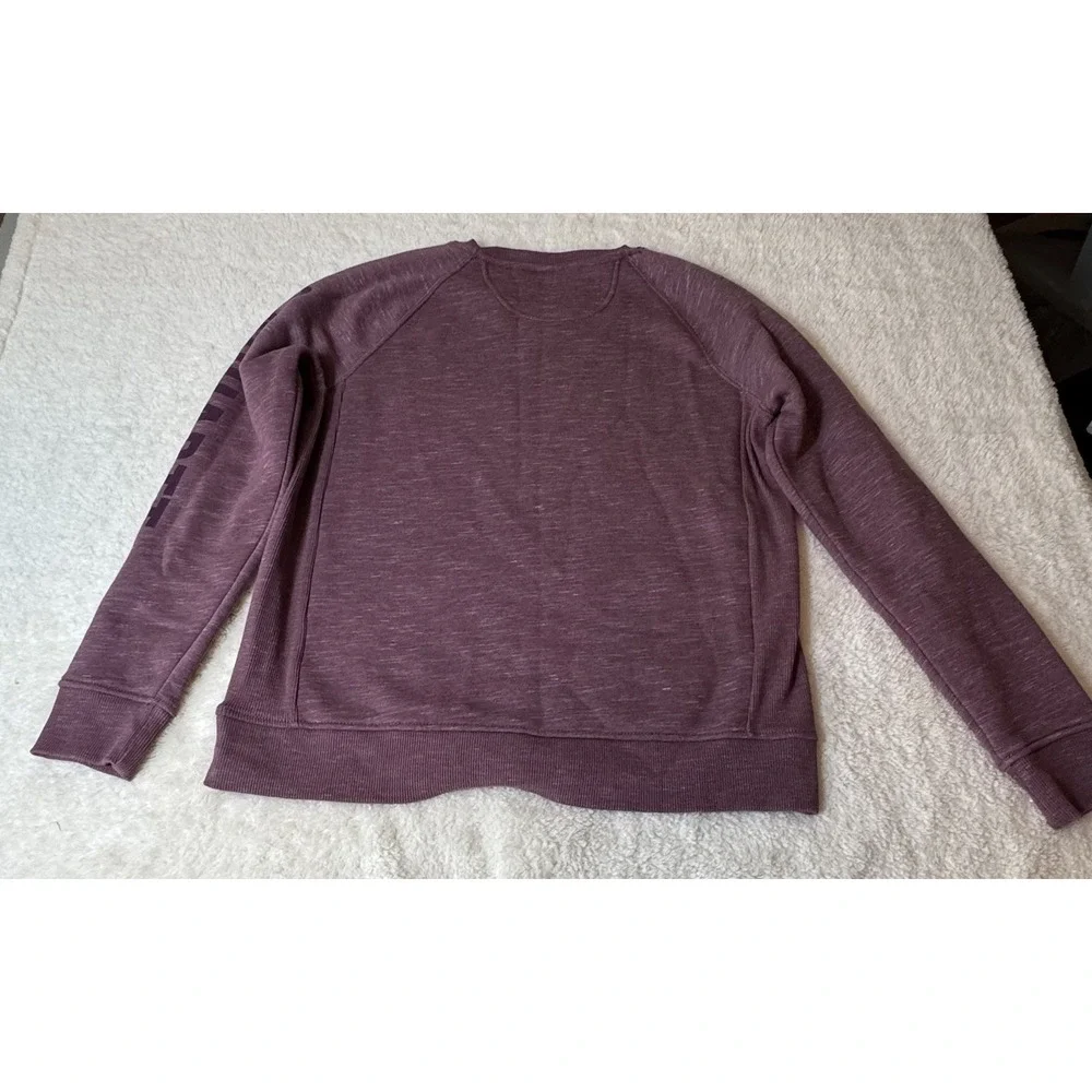 Carhartt Girls L 12-14 Relaxed Fit Sweatshirt Purple Logo Sleeve Crewneck